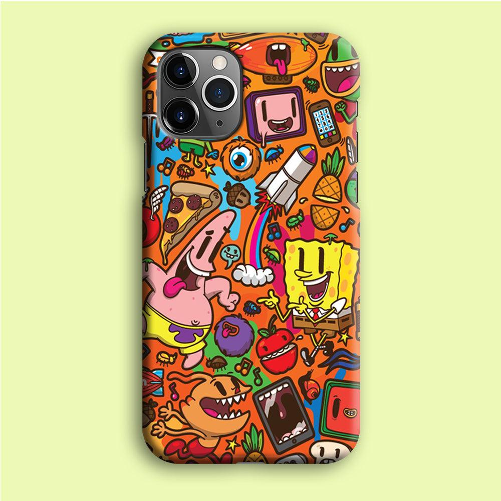 Doodle Art 005 iPhone 12 Pro Case-Plastic / Full Wrap (3D Case)-Xtracase