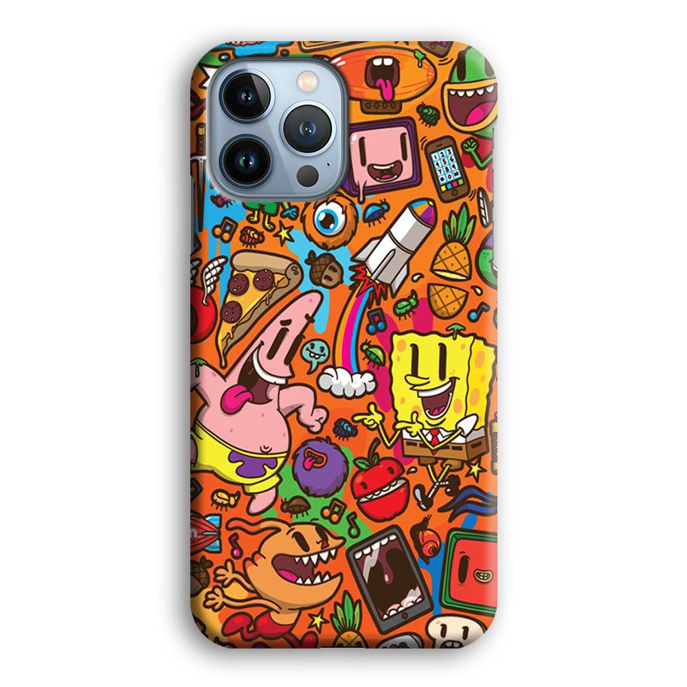 Doodle Art 005 iPhone 13 Pro Max Case-Plastic / Full Wrap (3D Case)-Xtracase