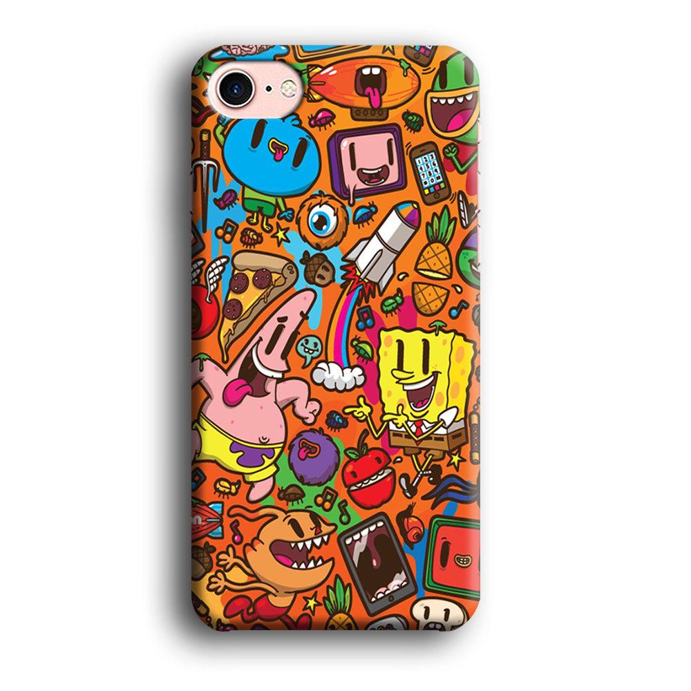 Doodle Art 005 iPhone SE 2020 Case-Plastic / Full Wrap (3D Case)-Xtracase
