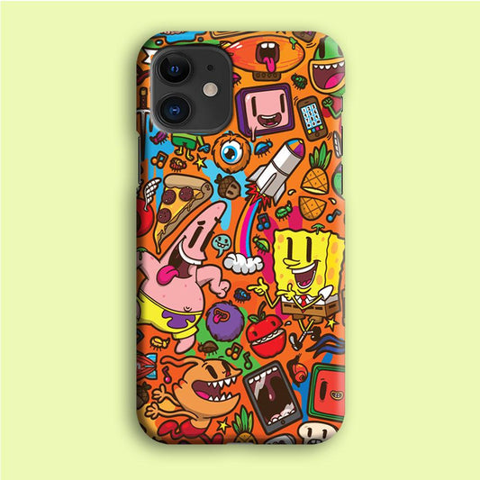 Doodle Art 005 iPhone 12 Case-Plastic / Full Wrap (3D Case)-Xtracase
