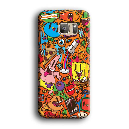 Doodle Art 005 Samsung Galaxy S7 Edge Case-Plastic / Full Wrap (3D Case)-Xtracase