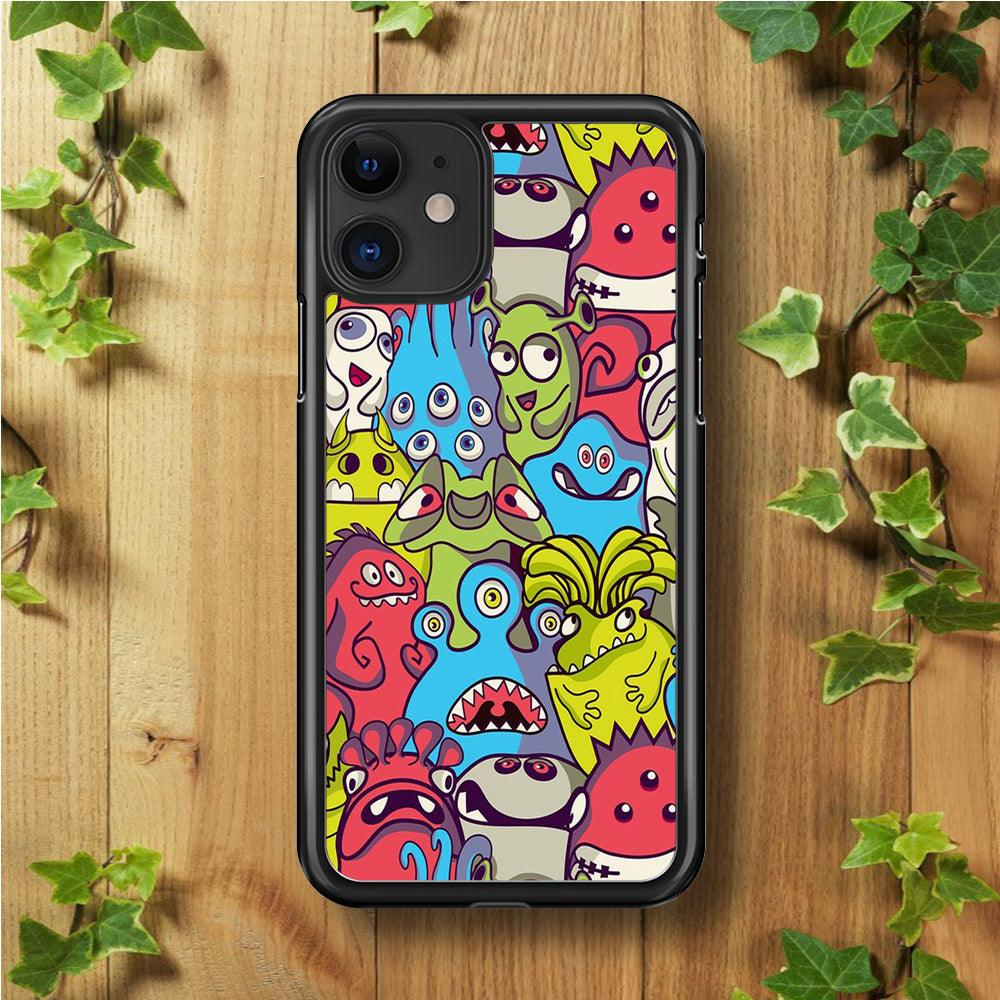 Doodle Art 006 iPhone 11 Case-Rubber / Black (2D Case)-Xtracase