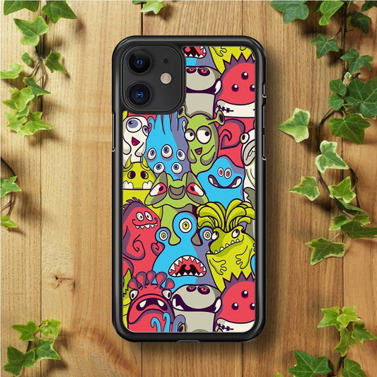 Doodle Art 006 iPhone 11 Case-Rubber / Black (2D Case)-Xtracase