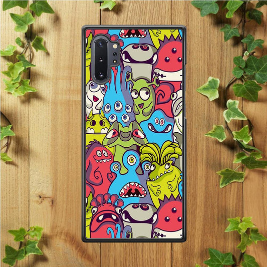 Doodle Art 006 Samsung Galaxy Note 10 Plus Case-Rubber / White (2D Case)-Xtracase
