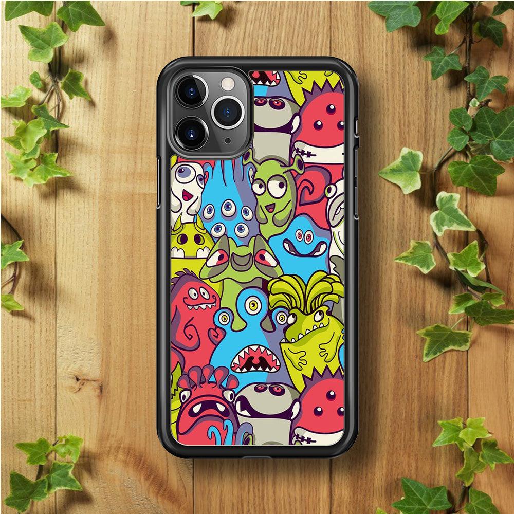 Doodle Art 006 iPhone 11 Pro Max Case-Rubber / Black (2D Case)-Xtracase