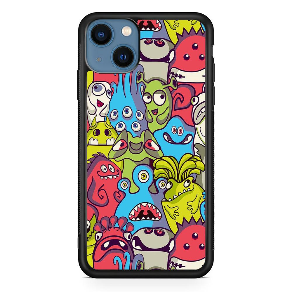 Doodle Art 006 iPhone 13 Case-Rubber / Black (2D Case)-Xtracase