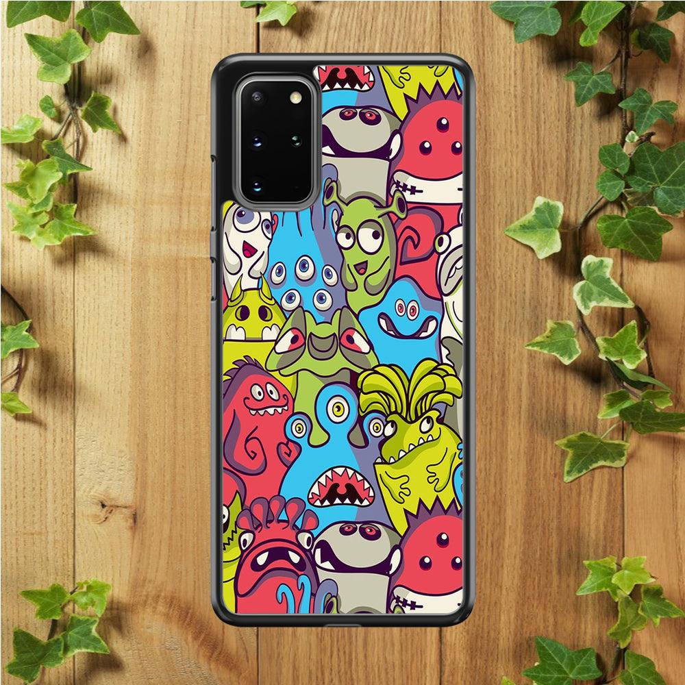 Doodle Art 006 Samsung Galaxy S20 Plus Case-Rubber / White (2D Case)-Xtracase