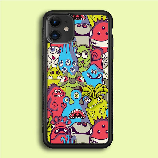Doodle Art 006 iPhone 12 Case-Rubber / Black (2D Case)-Xtracase