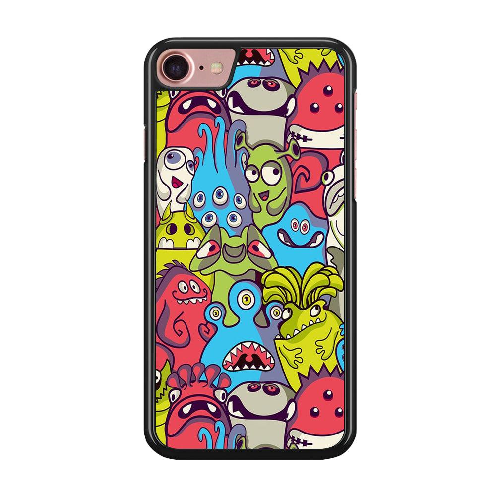 Doodle Art 006 iPhone SE 2020 Case-Rubber / Black (2D Case)-Xtracase