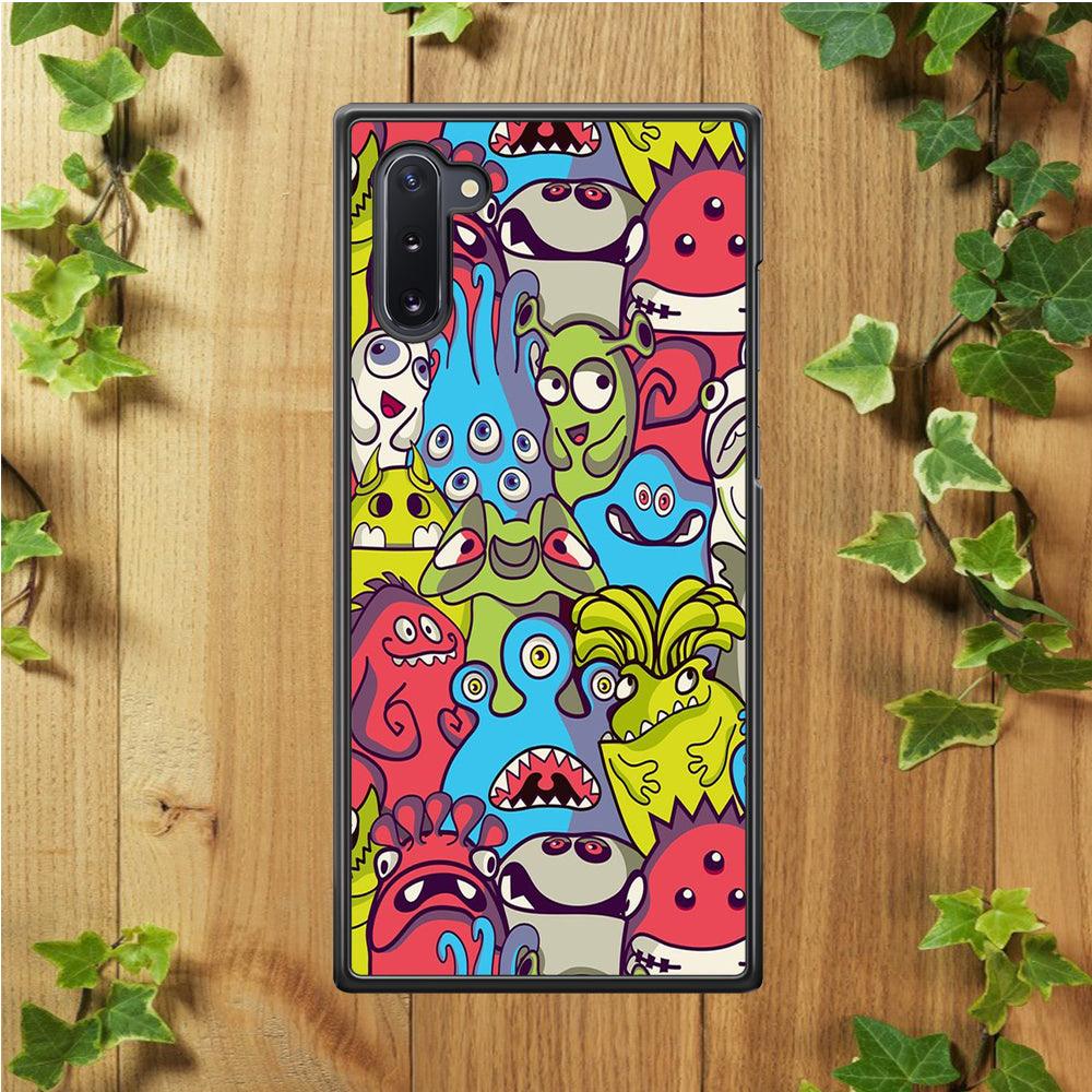 Doodle Art 006 Samsung Galaxy Note 10 Case-Rubber / White (2D Case)-Xtracase