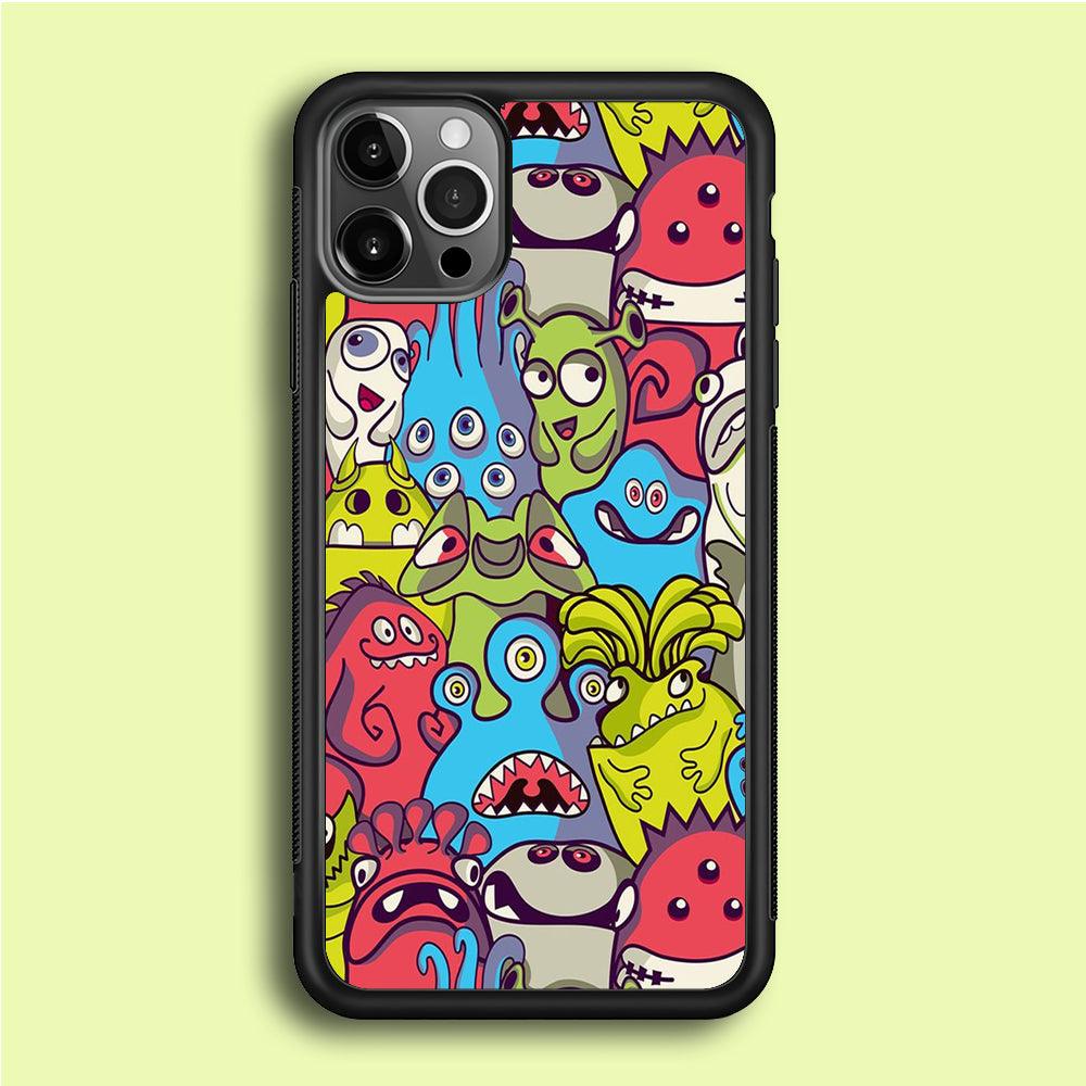 Doodle Art 006 iPhone 12 Pro Max Case-Rubber / Black (2D Case)-Xtracase