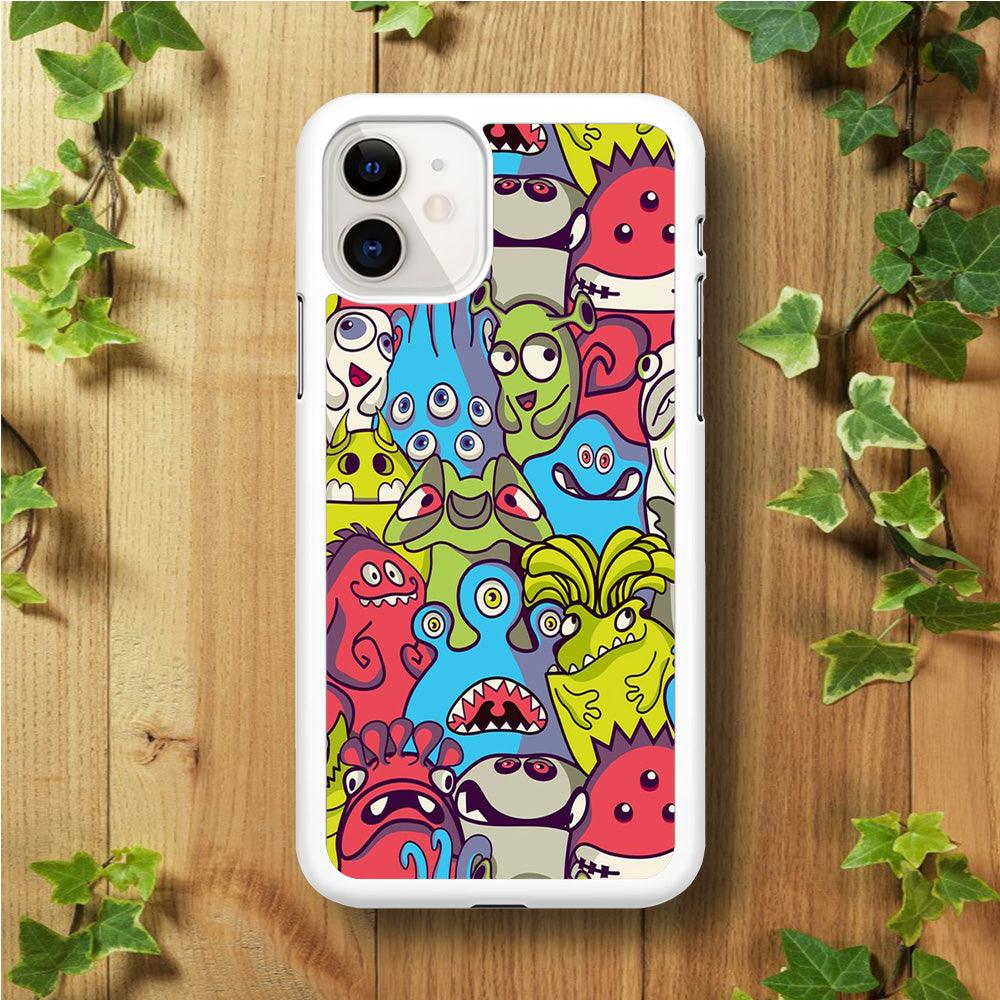 Doodle Art 006 iPhone 11 Case-Rubber / White (2D Case)-Xtracase