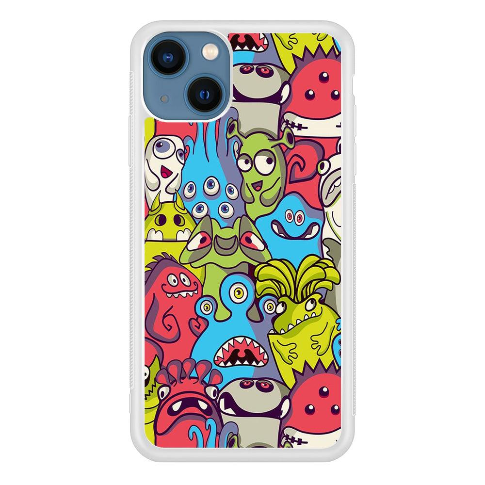 Doodle Art 006 iPhone 13 Case-Rubber / White (2D Case)-Xtracase
