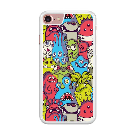 Doodle Art 006 iPhone SE 2020 Case-Rubber / White (2D Case)-Xtracase