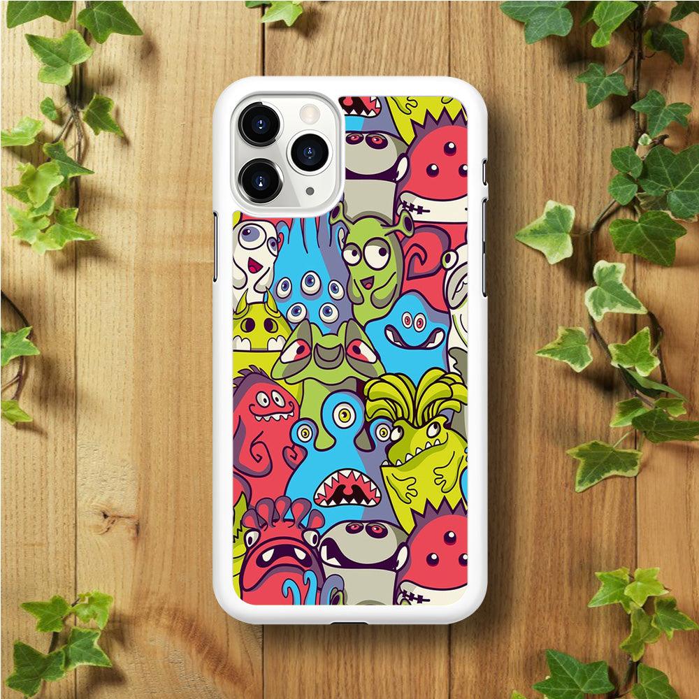 Doodle Art 006 iPhone 11 Pro Max Case-Rubber / White (2D Case)-Xtracase