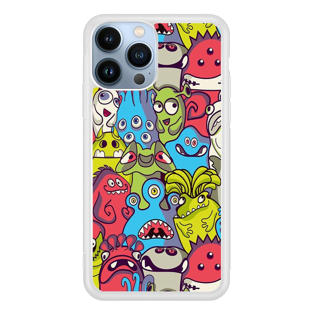 Doodle Art 006 iPhone 13 Pro Case-Rubber / White (2D Case)-Xtracase