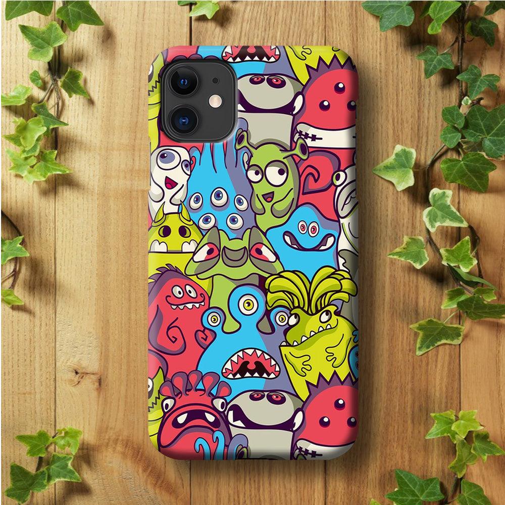 Doodle Art 006 iPhone 11 Case-Plastic / Full Wrap (3D Case)-Xtracase