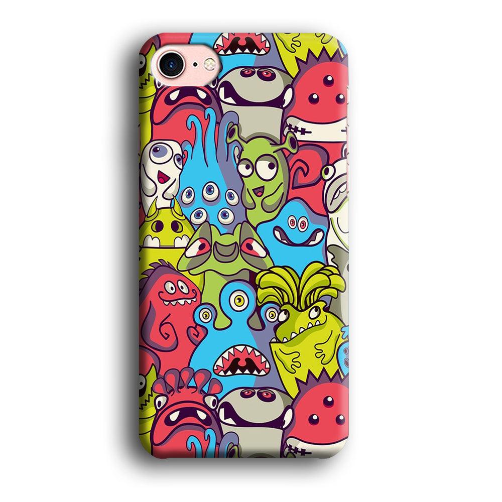 Doodle Art 006 iPhone SE 2020 Case-Plastic / Full Wrap (3D Case)-Xtracase