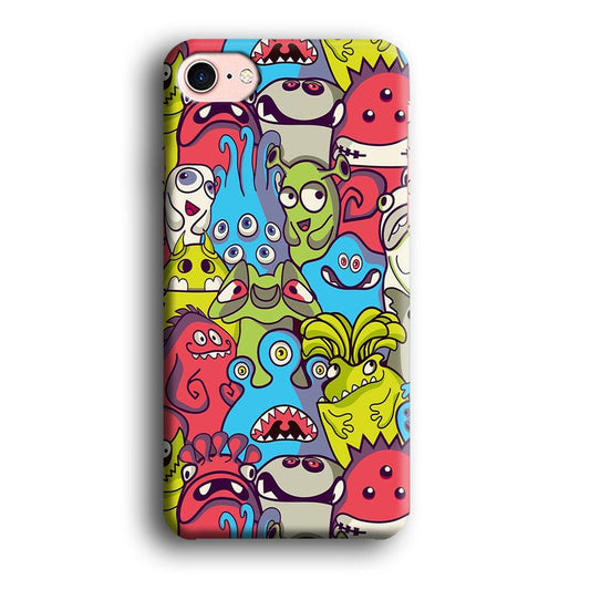Doodle Art 006 iPhone 8 Case-Plastic / Full Wrap (3D Case)-Xtracase