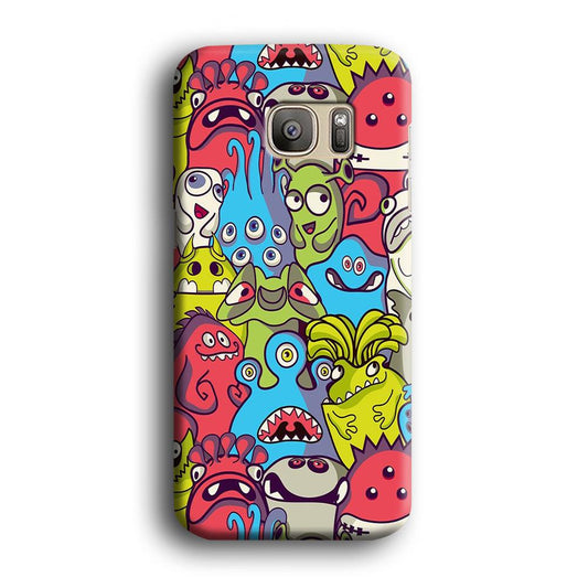 Doodle Art 006 Samsung Galaxy S7 Edge Case-Plastic / Full Wrap (3D Case)-Xtracase
