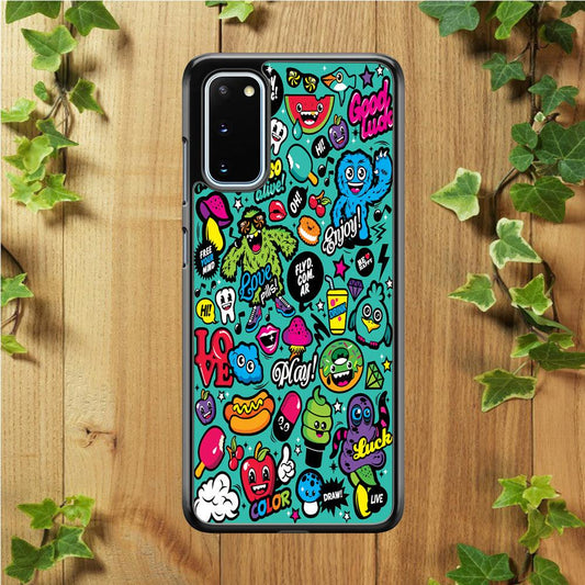 Doodle Art 007 Samsung Galaxy S20 Case-Plastic / Full Wrap (3D Case)-Xtracase