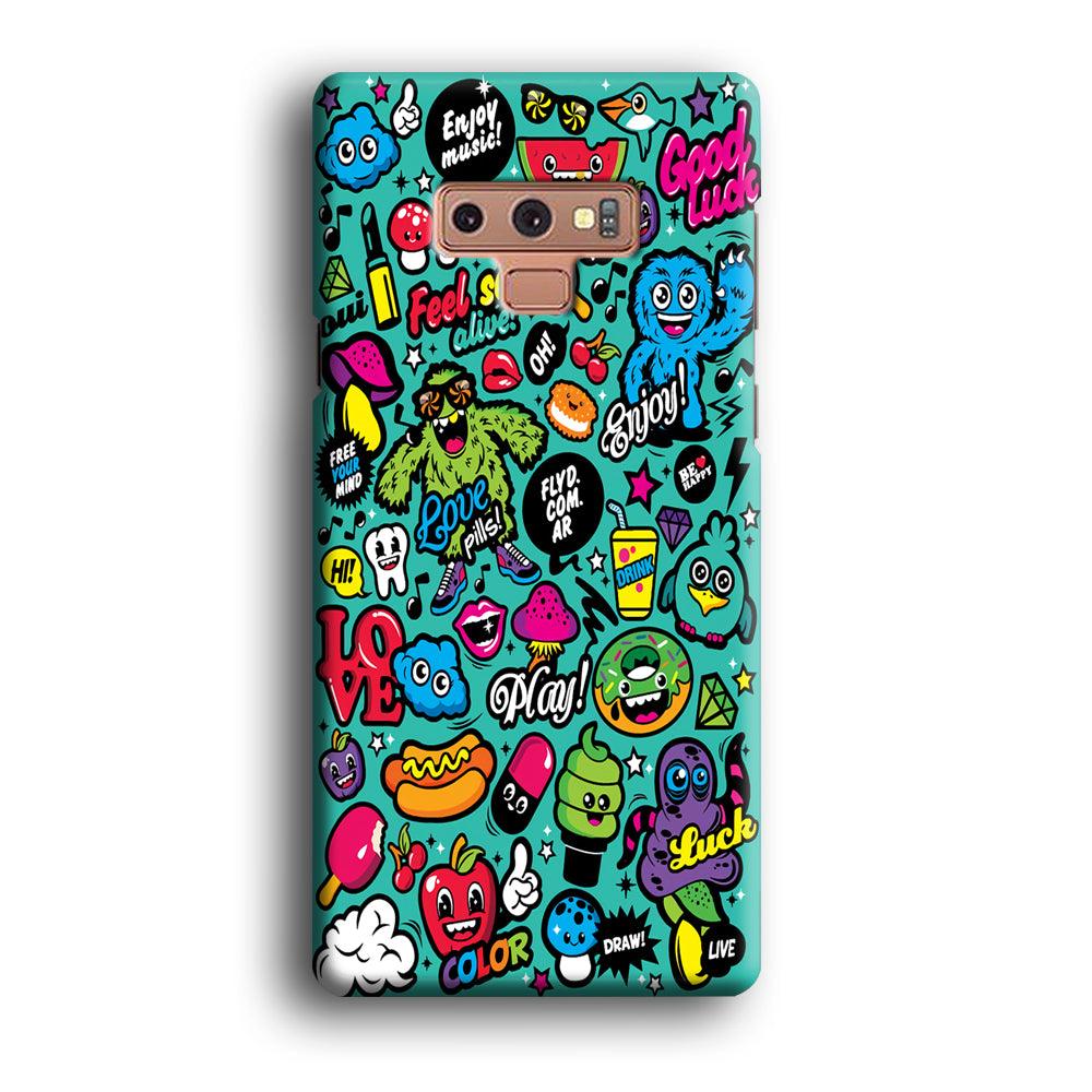 Doodle Art 007 Samsung Galaxy Note 9 3D Case-Xtracase