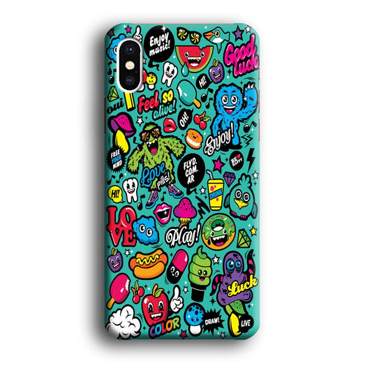 Doodle Art 007 iPhone X 3D Case-Xtracase