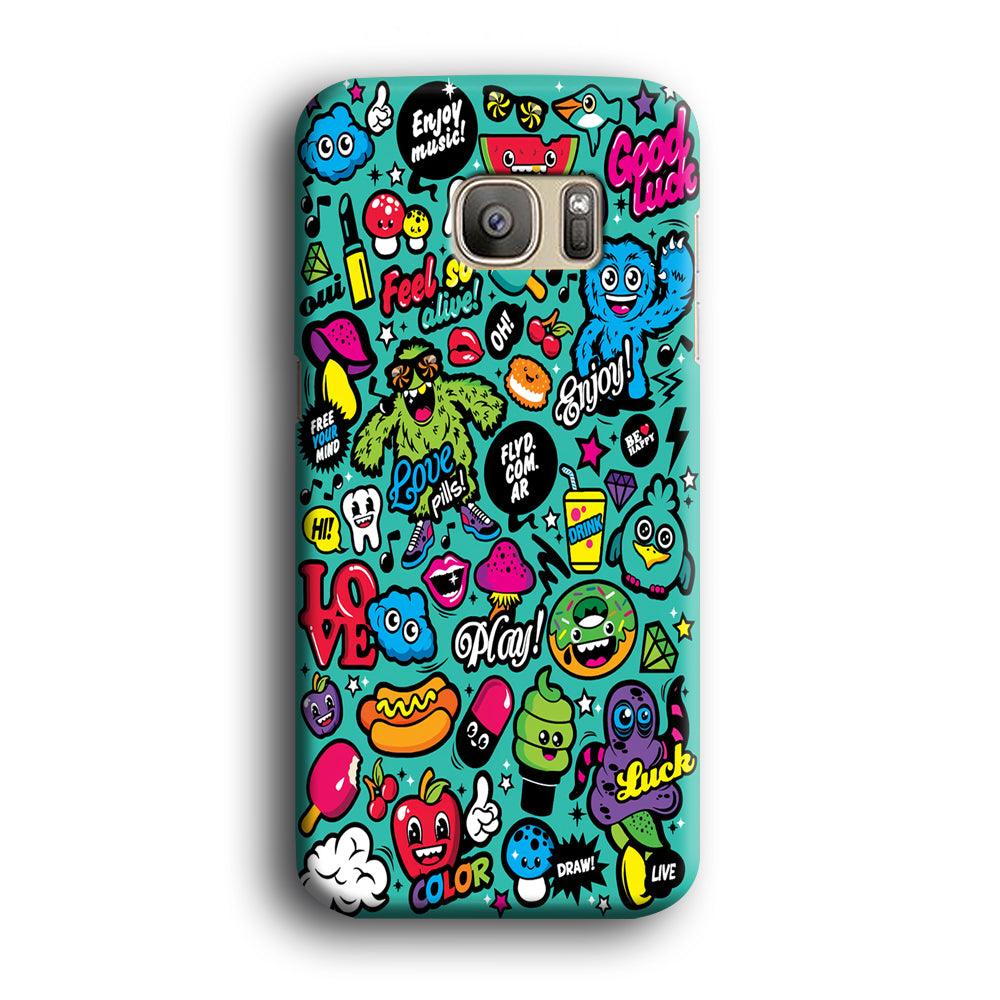 Doodle Art 007 Samsung Galaxy S7 Edge 3D Case-Xtracase
