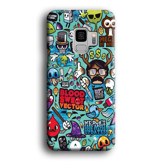 Doodle Art 013 Samsung Galaxy S9 3D Case-Xtracase