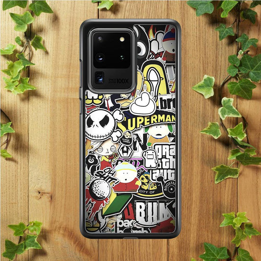 Doodle Art 014 Samsung Galaxy S20 Ultra Case-Plastic / Full Wrap (3D Case)-Xtracase