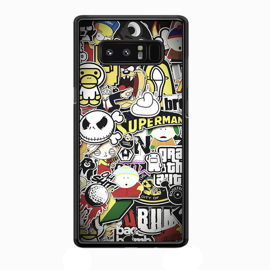 Doodle Art 014 Samsung Galaxy Note 8 Case-Plastic / Full Wrap (3D Case)-Xtracase