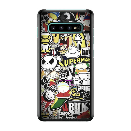 Doodle Art 014 Samsung Galaxy S10 Case-Plastic / Full Wrap (3D Case)-Xtracase