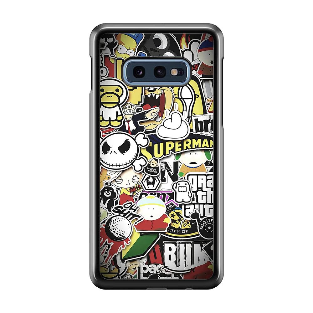 Doodle Art 014 Samsung Galaxy S10E Case-Plastic / Full Wrap (3D Case)-Xtracase