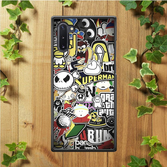 Doodle Art 014 Samsung Galaxy Note 10 Case-Rubber / White (2D Case)-Xtracase