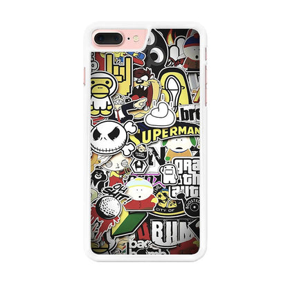 Doodle Art 014 iPhone 7 Plus Case-Rubber / White (2D Case)-Xtracase