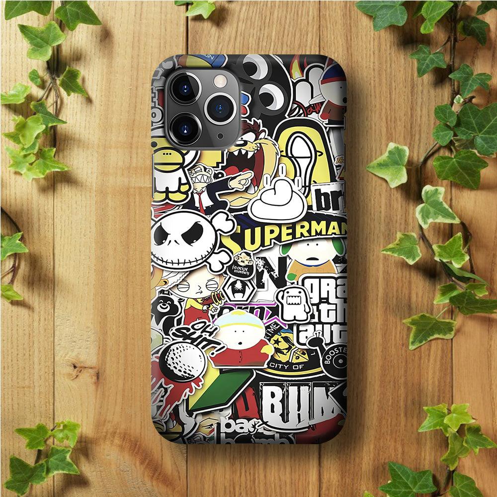 Doodle Art 014 iPhone 11 Pro Max Case-Plastic / Full Wrap (3D Case)-Xtracase