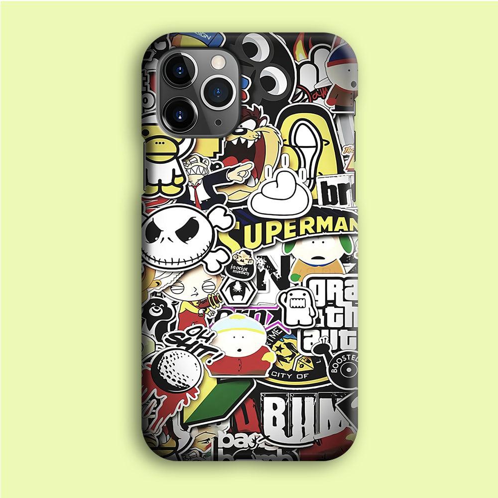Doodle Art 014 iPhone 12 Pro Case-Plastic / Full Wrap (3D Case)-Xtracase