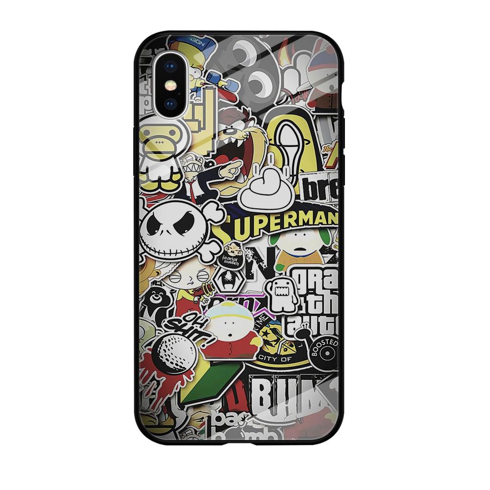 Doodle Art 014 iPhone Xs Max Case-Tempered Glass Case-Xtracase