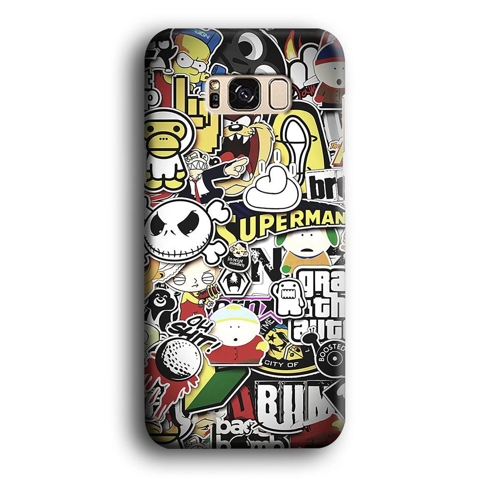 Doodle Art 014 Samsung Galaxy S8 Case-Plastic / Full Wrap (3D Case)-Xtracase