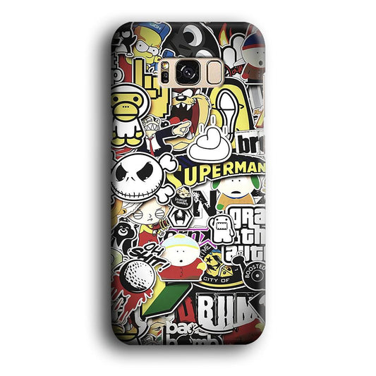 Doodle Art 014 Samsung Galaxy S8 Case-Plastic / Full Wrap (3D Case)-Xtracase
