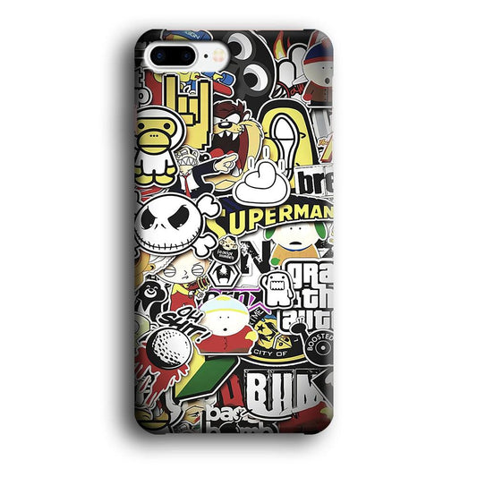 Doodle Art 014 iPhone 8 Plus Case-Plastic / Full Wrap (3D Case)-Xtracase