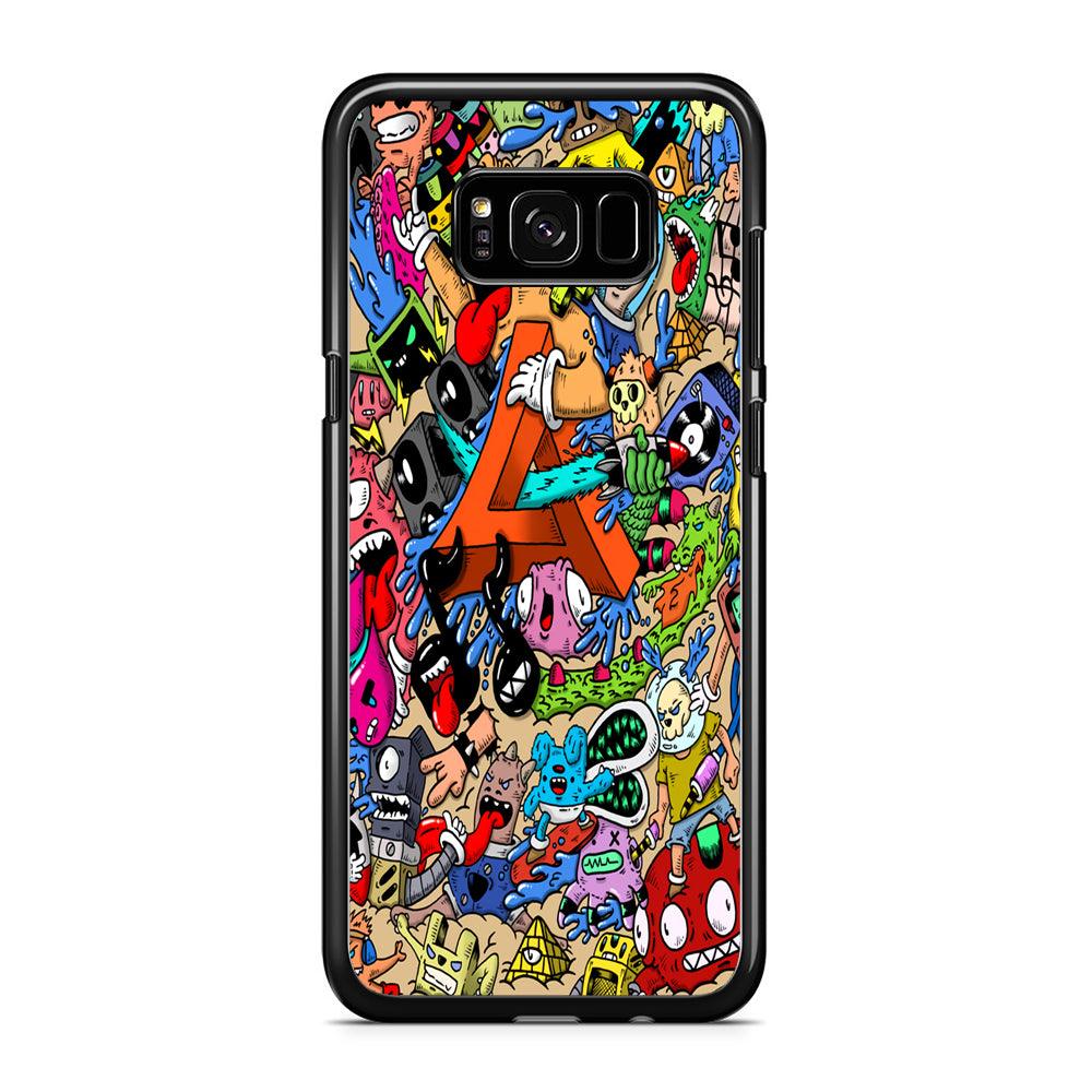 Doodle Art Unique Monsters Samsung Galaxy S8 Case-Rubber / Black (2D Case)-Xtracase