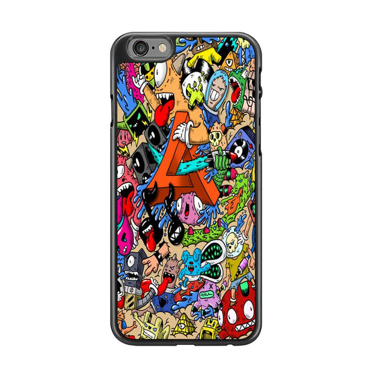 Doodle Art Unique Monsters iPhone 6 | 6s Case-Rubber / Black (2D Case)-Xtracase