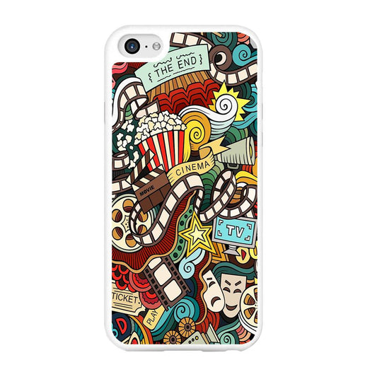 Doodle Movie Cinema iPhone 6 | 6s Case-Rubber / White (2D Case)-Xtracase
