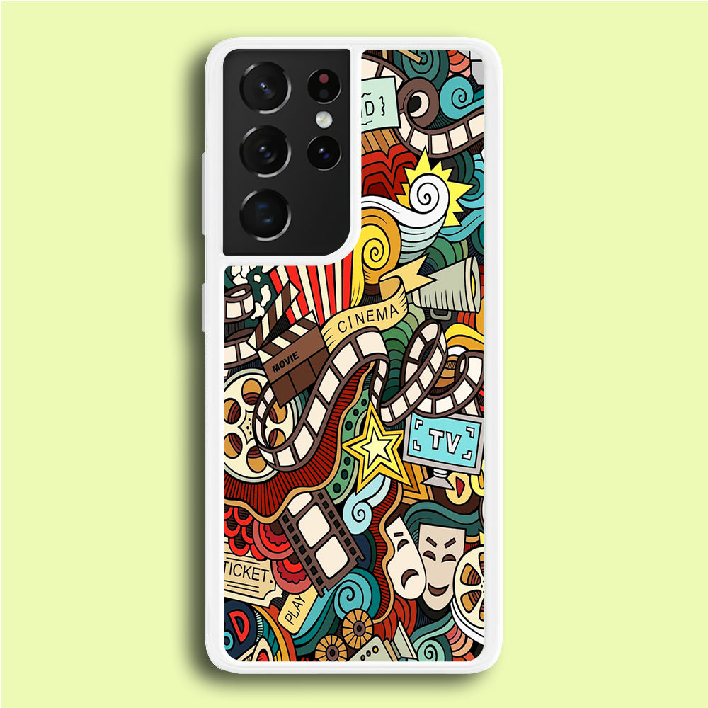 Doodle Movie Cinema Samsung Galaxy S21 Ultra Case