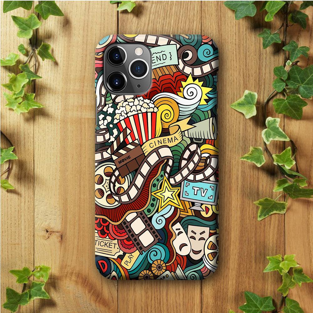 Doodle Movie Cinema iPhone 11 Pro Case-Plastic / Full Wrap (3D Case)-Xtracase