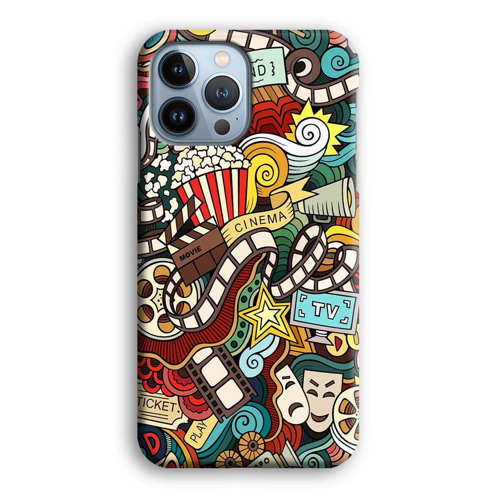 Doodle Movie Cinema iPhone 13 Pro Case-Plastic / Full Wrap (3D Case)-Xtracase