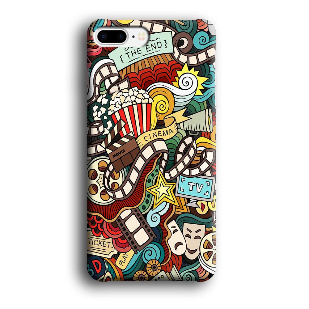 Doodle Movie Cinema iPhone 7 Plus Case-Plastic / Full Wrap (3D Case)-Xtracase