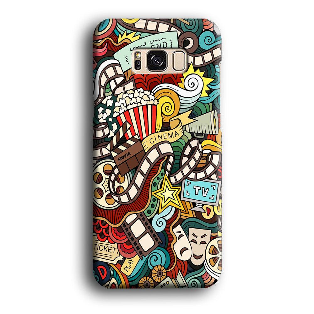 Doodle Movie Cinema Samsung Galaxy S8 Case-Plastic / Full Wrap (3D Case)-Xtracase