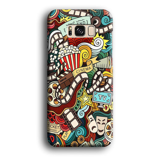 Doodle Movie Cinema Samsung Galaxy S8 Case-Plastic / Full Wrap (3D Case)-Xtracase